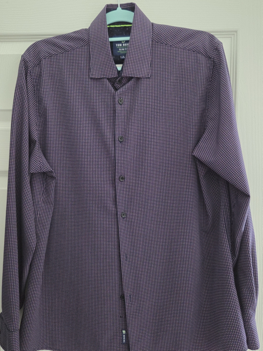 Tom Baine Purple Patterned Long-Sleeve Men's Shirt